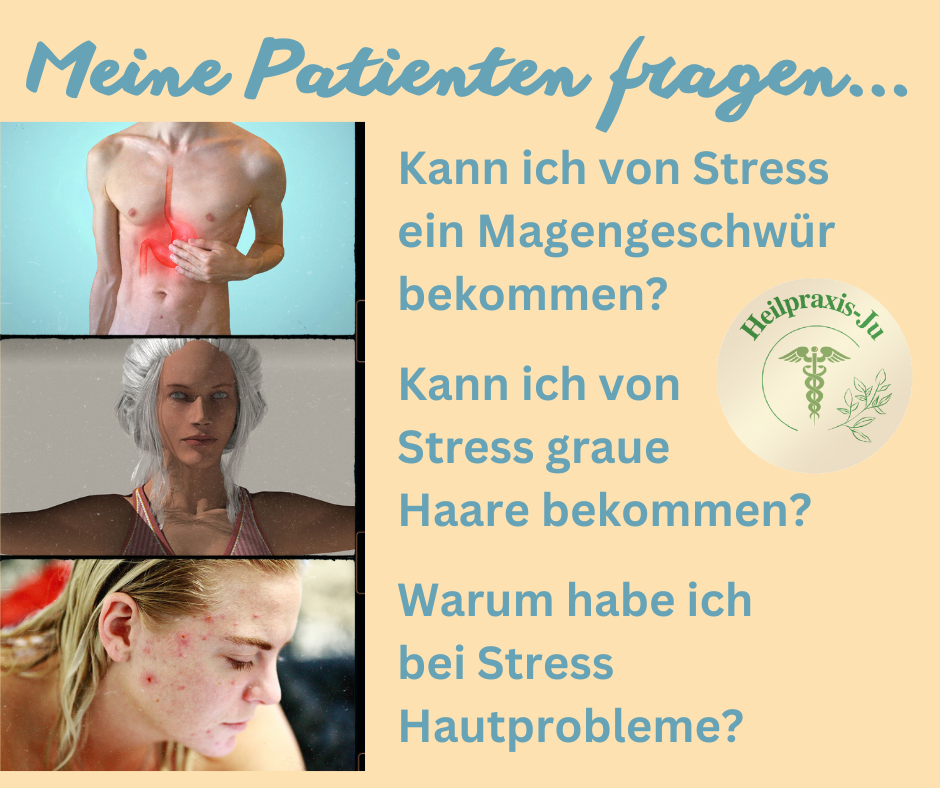 Stress und graue Haare, Magengeschwür, Hautprobleme